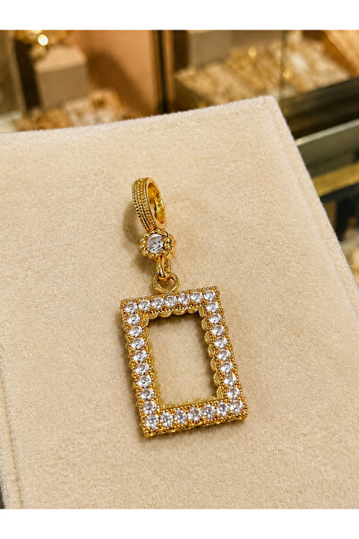 CASELN Zirkon Detaylı Gram Altın Çerçeve Kolye Ucu Sevgililer Günü Hediye Kol...