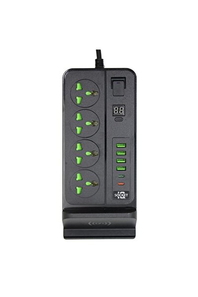Generic Power Strip Surge Protector with 4 AC Outlets, 4 USB Ports, Digital D...