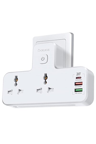 Generic Power Adapter Multi Plug Extension with 20W USB-C PD Fast Charge Port...