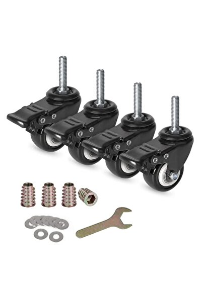 Generic 4 Pack 2" PU Caster Wheels With Brakes Heavy Duty for Furniture cart,...