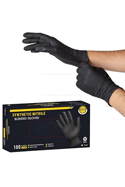 Generic Bio Safety (BOS) Synthetic Nitrile Blended Gloves, Pack of 100 Gloves...