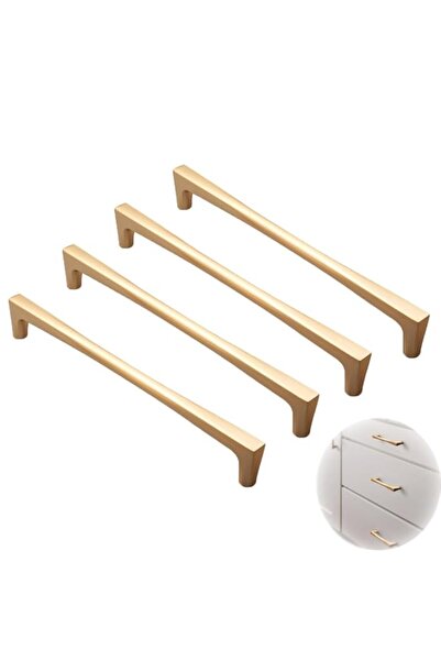 Generic 4Pack Brushed Brass Cabinet Handles - Stylish Drawer Pulls for Kitche...
