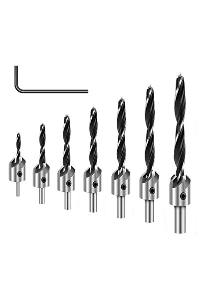 Generic Drill Bits Set- 7 Pcs Counter Sink Bit for Wood High Speed Steel, Woo...