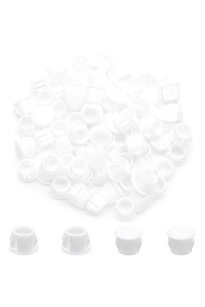 Generic White Flush Type Snap in Plastic Plugs, Pipe Post Hole Cap Tube Inser...