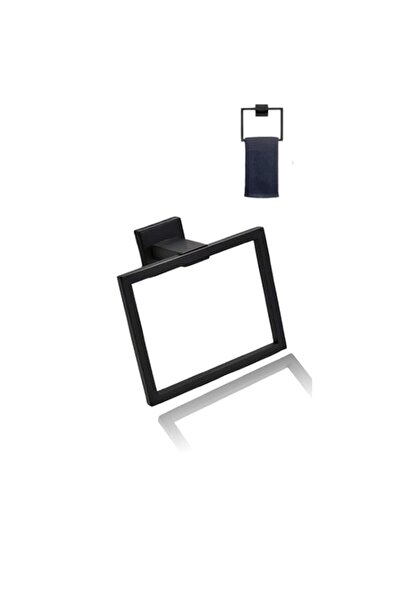 Generic Matte Black Stainless Steel Square Towel Hanger, Wall Mounted Screw I...