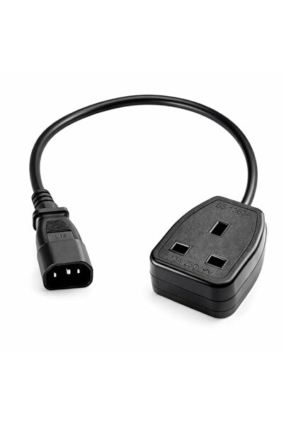 Generic 30cm C14 to UK Female Extension Cable – 13A 250V Heavy-Duty PDU Power...