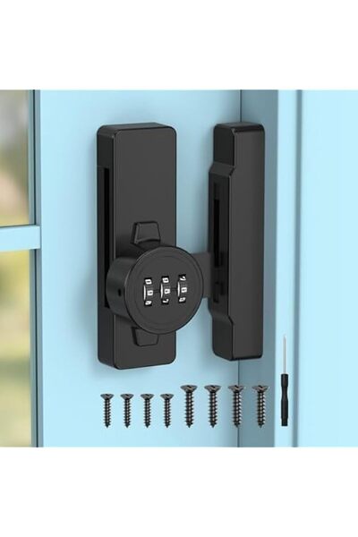 Generic Combination Cabinet Lock 90/180 Degree, Keyless Barn Door Latch with ...
