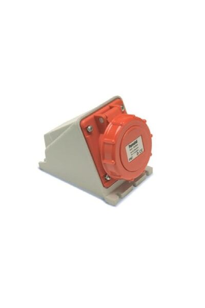 Generic Famatel Wall Socket 63A 400V 3P+E+N IP67 Allen Terminals - 24395 | Red