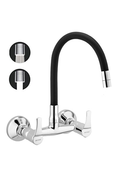 Generic ALTON ESA9271 Brass Sink Mixer with Flexible Swivel Spout, Black & Ch...