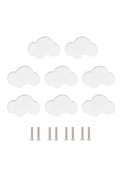 Generic White Cloud Shaped Cabinet Knobs, Soft Rubber Drawer Pulls with Screw...