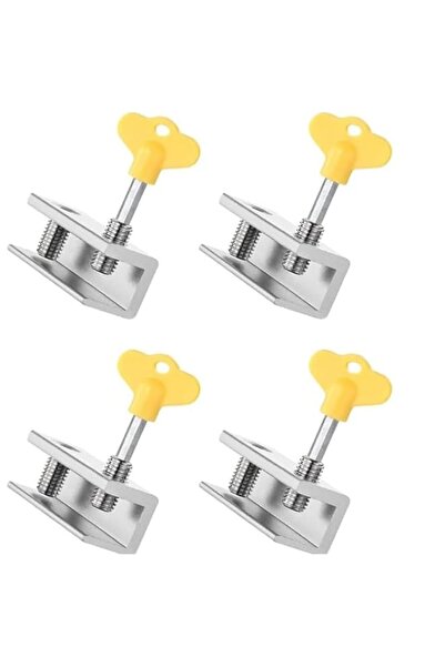 Generic Sliding Window Locks with Key, Double Holes Silver Aluminum Security ...