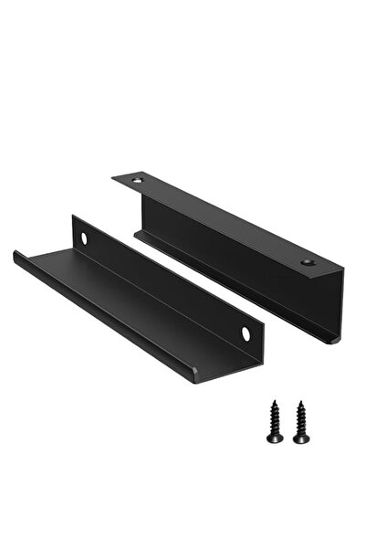 Generic 5 Pack Edge Black Hidden Drawer Door Cabinet Handle Aluminum Alloy Fi...