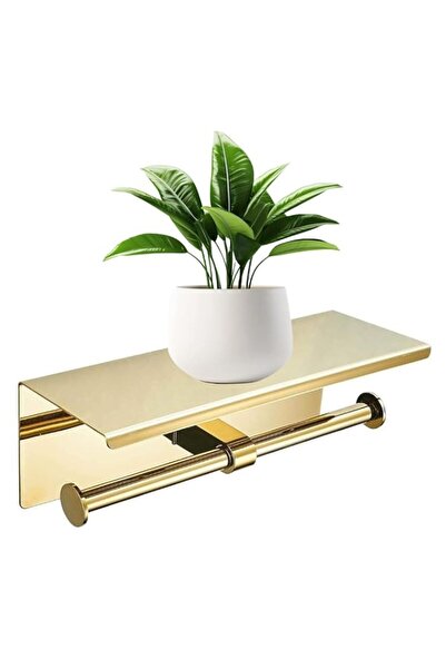 Generic Double Toilet Paper Holder with Phone Shelf Dual Roll Tissue Holder D...
