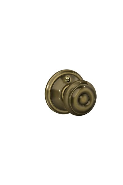 Generic Schlage Lock Company Georgian Knob Non-Turning Lock, Antique Brass (F...