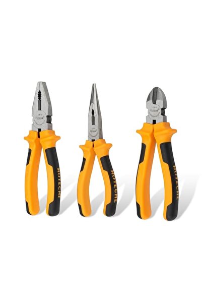 Generic Hoteche 3Pcs Plier Set, 6" Diagonal Plier 7" Combination Plier 6" Lon...