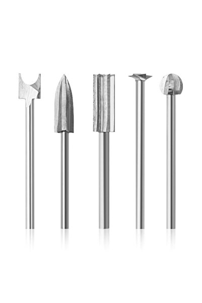 Generic 5 Pcs Wood Carving Bits Set with 1/8 Inch Shank, Compatible with Rota...