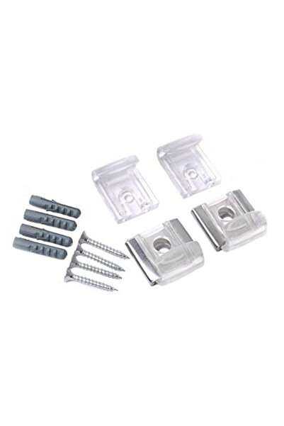 Generic Mirror Glass Panel Wall Hanging Mounting Fixing Kit - Clear Plastic C...