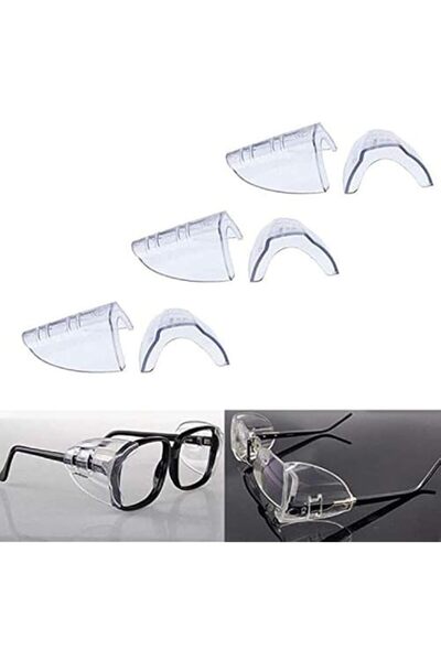 Generic Safety Glasses Side Shields (3 Pairs, Clear, Fits Small to Medium)
