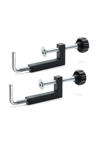 Generic YelaJoy 2 PCS Black Aluminum Fence Clamps, Universal Woodworking Clam...