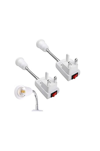 Generic E27 Lamp Holder with Switch and Plug, 2 Flexible Wall Light Sockets f...