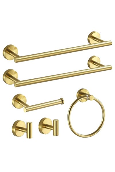 Generic 6-Pieces Matte Gold Bathroom Hardware Set, Stainless Steel Bath Towel...