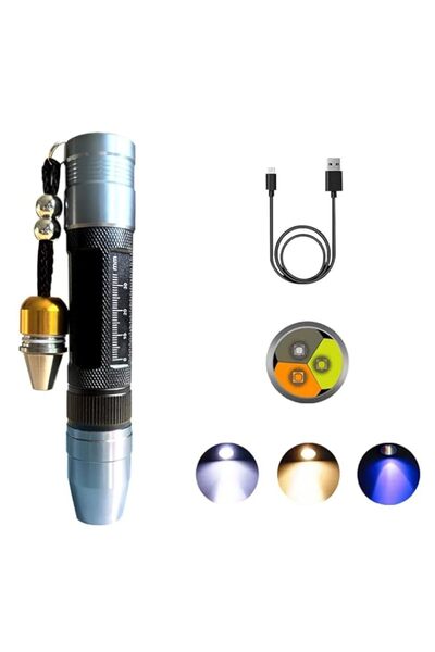 Generic LED Rechargeable Three Light Source Jade and Jewelry Appraisal Flashl...