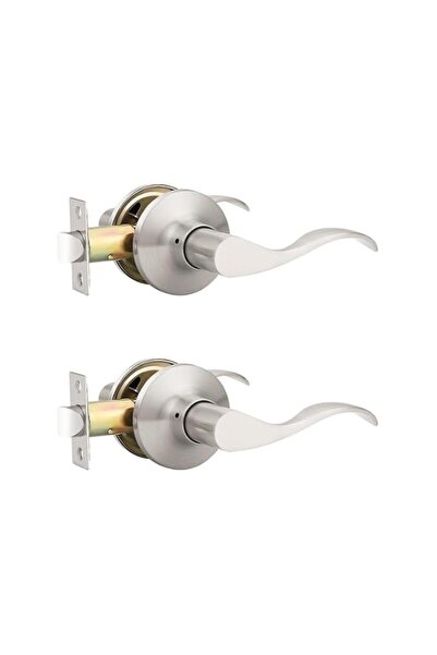Generic Mengico 2 Pack Modern Door Lever,Satin Nickel Door Handle Lock,Passag...