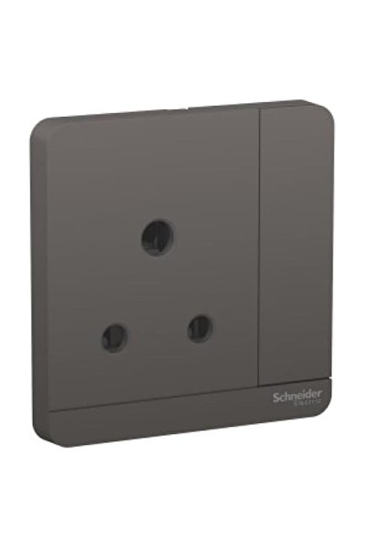 Generic Schneider Electric AvatarOn 5A 250V 1 Gang Switched Socket, Dark Grey...