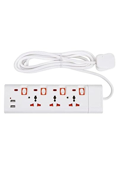 Generic Geepas 3 Way Extension Socket With 2 Usb Port - Extension With 4 Led ...