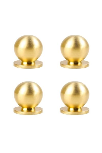 Generic RZDEAL 4pcs 7/8" x15/16(22mmx24mm) Diameter Round Solid Brass Pulls A...