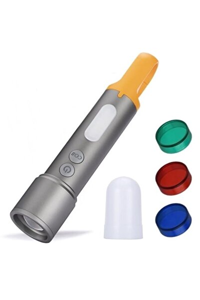 Generic White Laser Torch Type-C Rechargeable Outdoor Zoom Aluminum Alloy Mul...