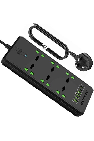 Generic BEONE Universal Extension Lead Cord Power Strip Plug Adapter, 2 Meter...