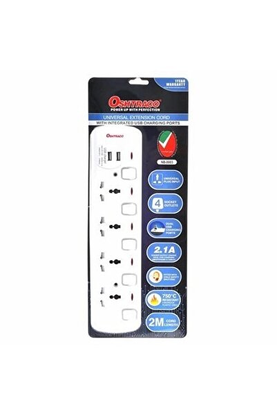 Generic Oshtraco 5 Way Switch Extension Cord with 4 Meter Wire