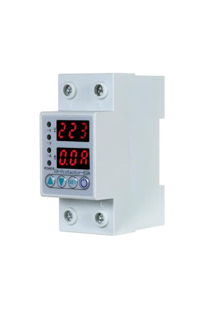 Generic 63A 220V Din Rail Adjustable Dual LED Display Over and Under Voltage ...