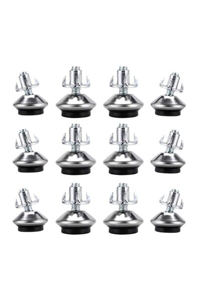 Generic 12 PCS M6 Adjustable Swivel Leveling Feet Heavy Duty Furniture Table ...