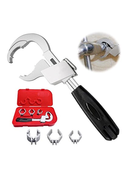 Generic Universal Adjustable Double-ended Wrench, 80mm Open-end Crescent Pipe...
