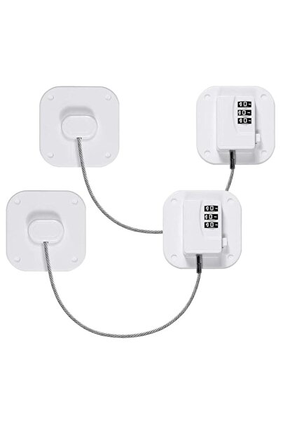 Generic Aputue Refrigerator Lock Combination, 2 Pack White ABS Cabinet Latche...