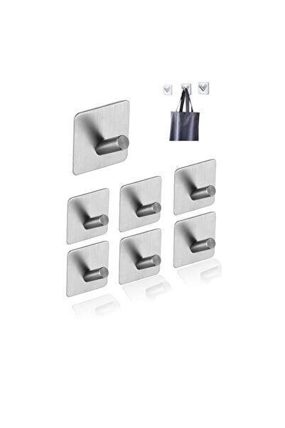 Generic Stainless Steel Self-Adhesive Wall Hooks, Heavy Duty Traceless Mounti...