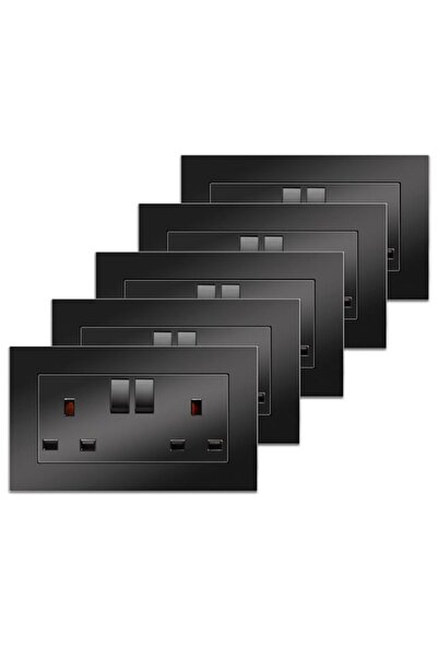 Generic 5 Pack CNBINGO Double Switched Socket, 13 Amp Electric Power Socket, ...