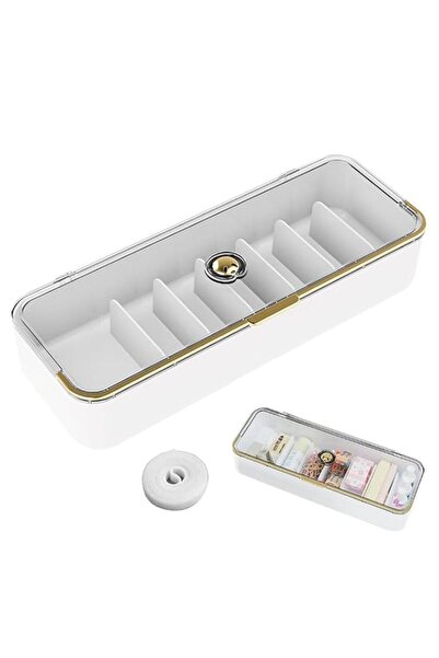Generic Cable Organizer Storage Box with Lid, 7 Compartments Cable Management...