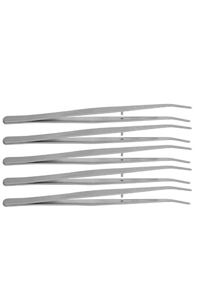 Generic 5pcs Stainless Steel Tweezers, Curved Tweezer Set with Ergonomic Desi...