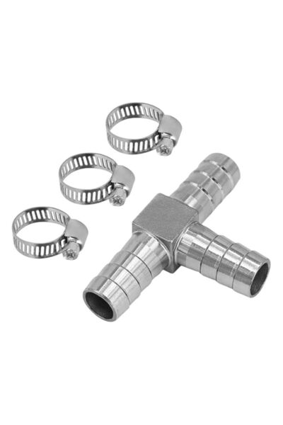 Generic 304 Stainless Steel 3-Way T-Shape Tee Fitting, 16mm/G1/2” Hose Nozzle...