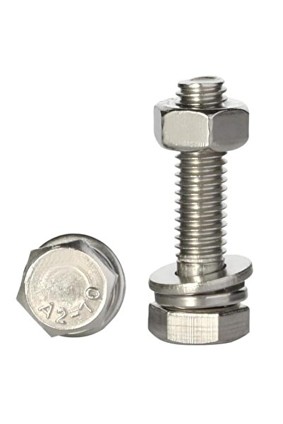 Generic M8-1.25 x 16mm Hex Bolts, Nuts, Flat & Lock Washers Kits, Stainless S...