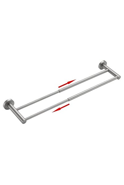 Generic Adjustable 40 to 70 cm Double Bath Towel Bar for Bathroom SUS304 Stai...