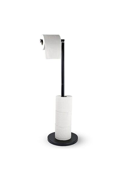 Generic Standing Extra Toilet Paper Holder Stand(Black),304 Stainless Steel T...