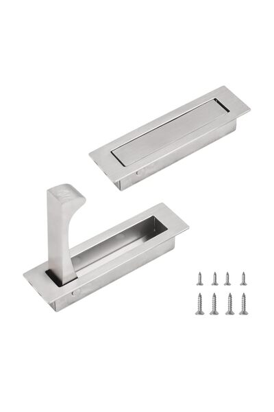 Generic 304 Stainless Steel Recessed Flush Door Handle, Brushed Finish, Doubl...