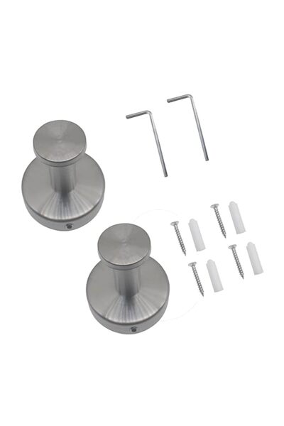 Generic 2 Pcs Stainless Steel Coat Hook Brushed Nickel Round Towel Hook Wall ...