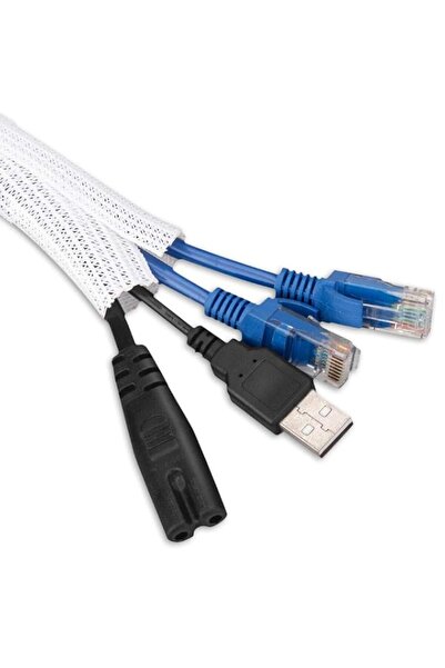 Generic AGPTEK 6.6ft - 2/3 inch White Cable Sleeve Cover, Cord Protector Mana...