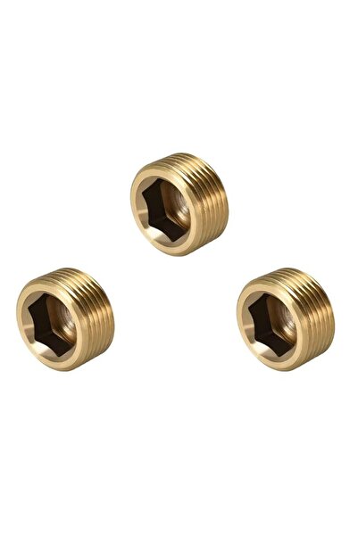 Generic 1/2" NPT Plug Brass Pipe Fitting, Counter sunk Thread Internal Hex He...