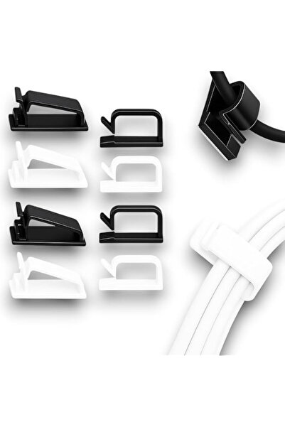 Generic Cable Management Clips 50-Pack (20 Large + 30 Small, Black & White), ...